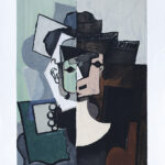 巴勃羅．畢卡索（1881－1973）正面肖像（粉紅與綠色背景） 329/500