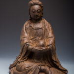 木雕坐姿觀音像