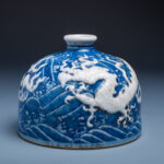 明宣德 青花海水龍紋太白尊