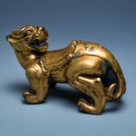 銅鎏金辟邪瑞獸擺件