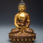 銅鎏金藥師佛坐像