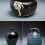 黑釉茶碗/黑釉梅瓶/藍釉雙耳帶繫壺