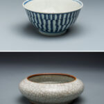 青花滿文壽字碗/白瓷水洗