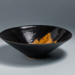 黑釉葉紋盞